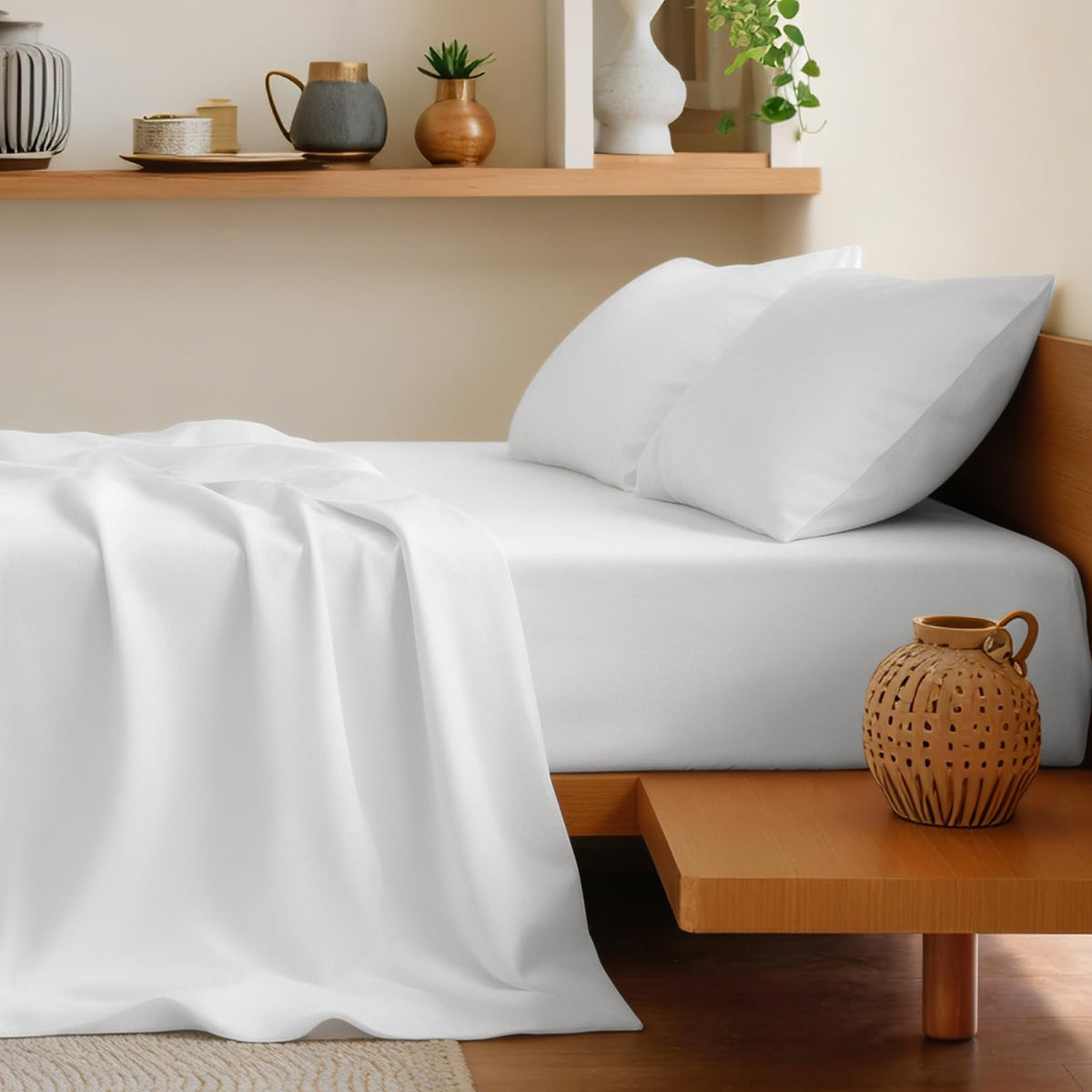 SONORO KATE 100% Egyptian Cotton Sheets King Size,600 Thread Count