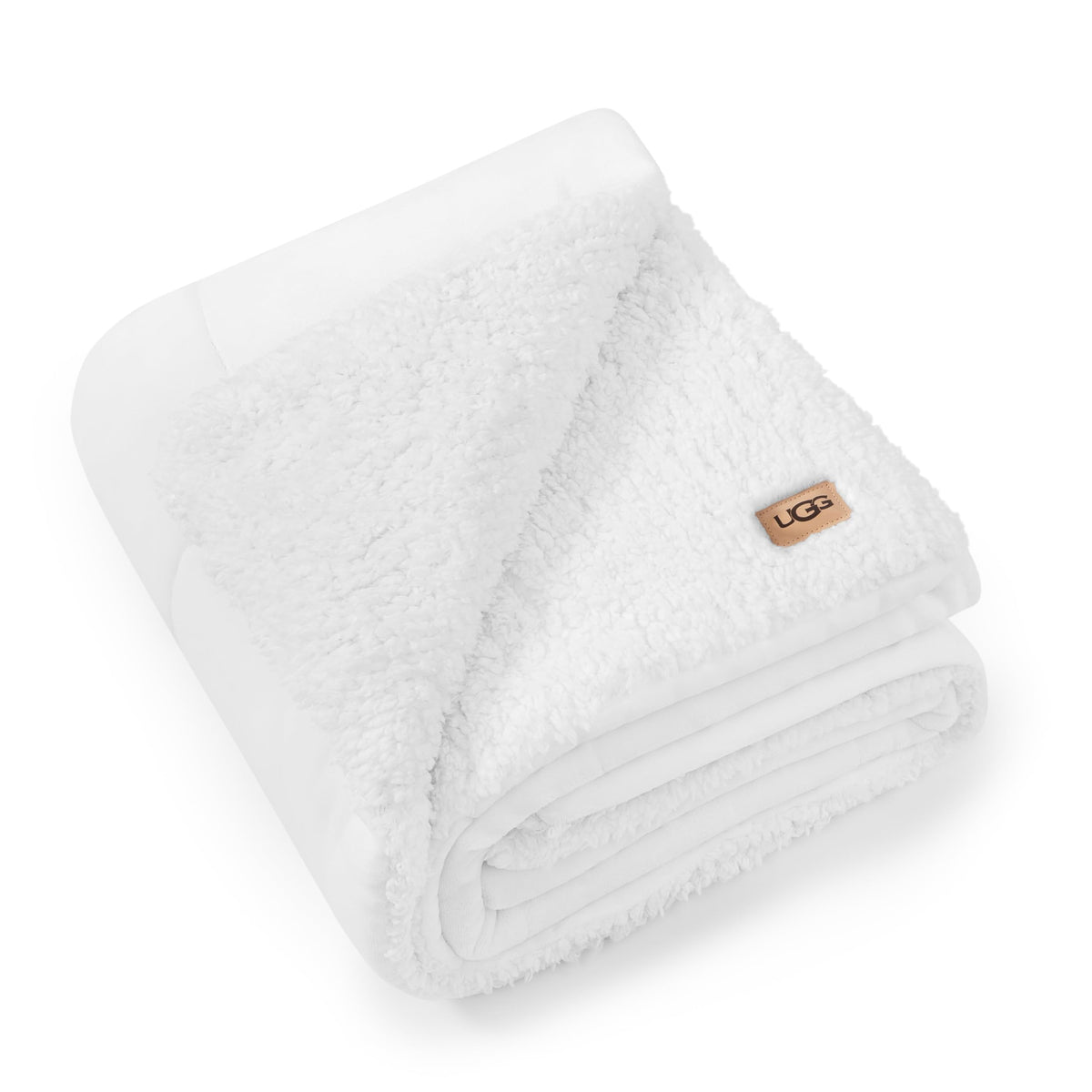 UGG Nita Throw Blanket for Couch, Plush Luxury Fleece, 50" x 70", White