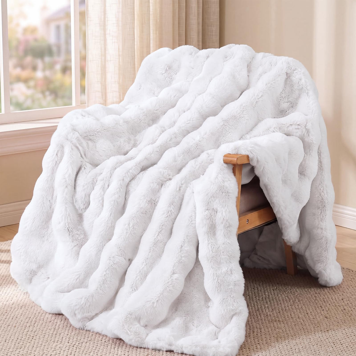 Cozy Fluffy Plush Blanket Pink 50x60 Inch Super Soft Fuzzy Thick Throw Blanket for Sofa Couch Bed