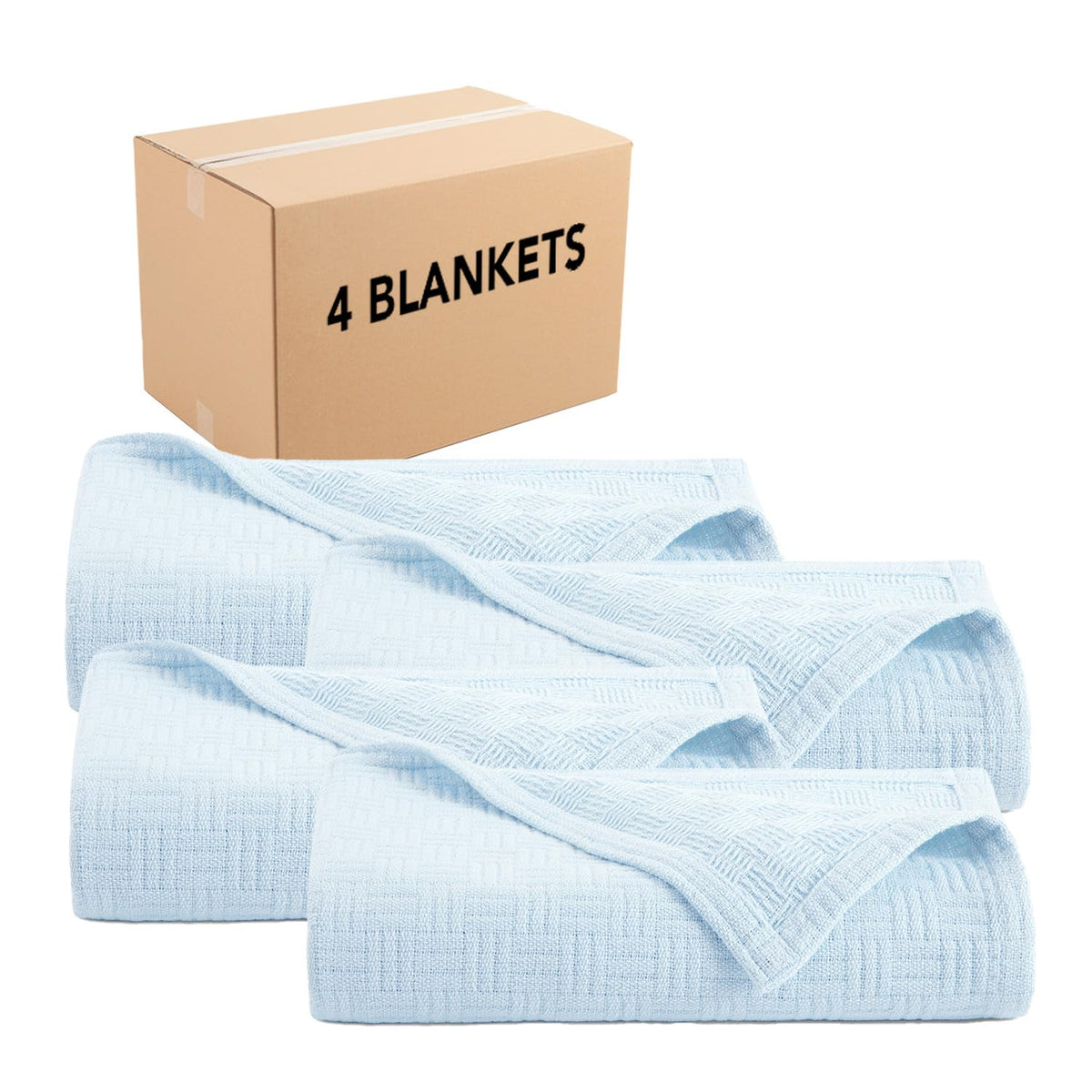 Arkwright Basket Weave Twin Blanket - 100% Ringspun Cotton All Season Blankets, Luxury Hotel Quality, Soft on Skin, Breathable, 300 GSM for Bed, Sofa, and Chair, 68 X 90 in, Beige