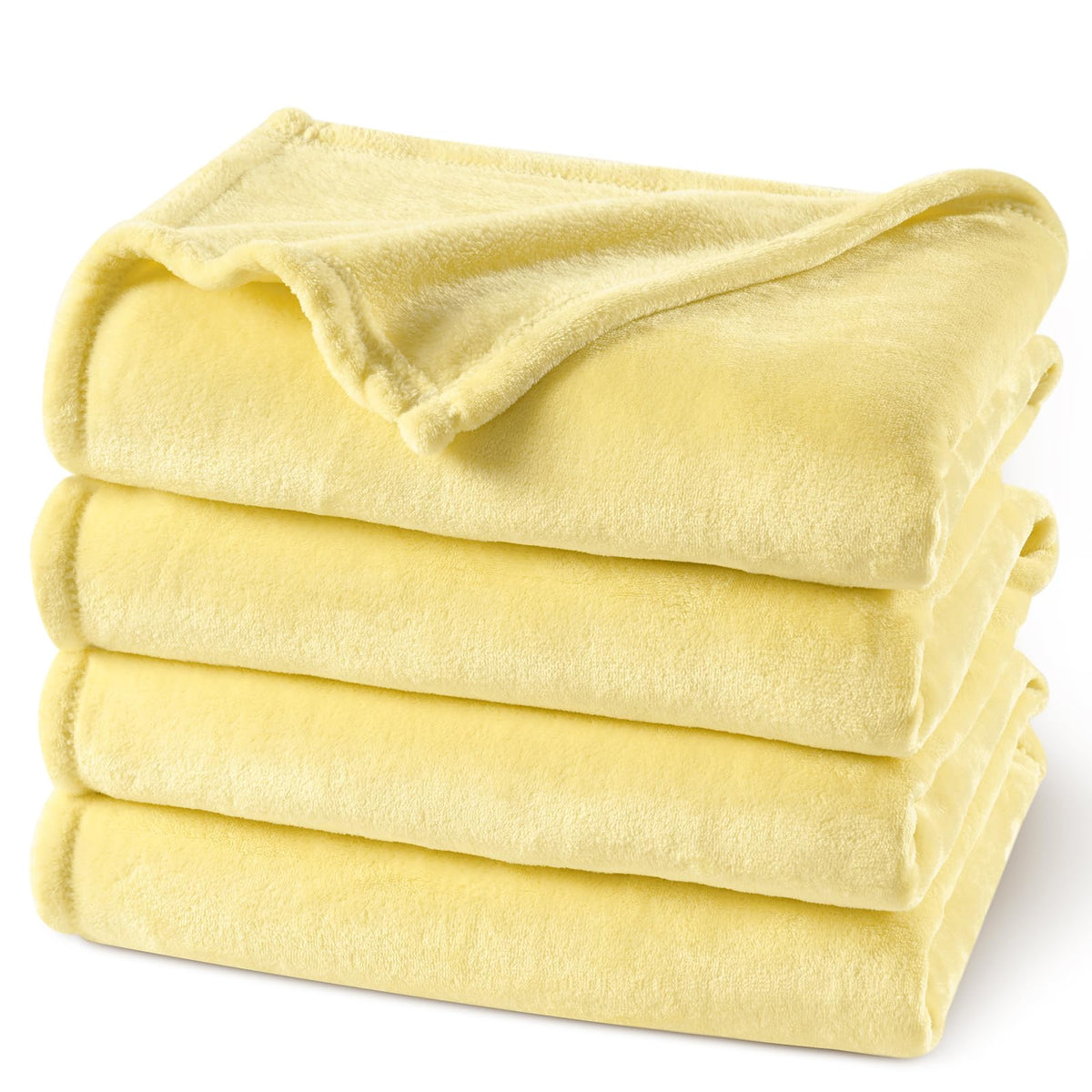 PHF Fleece Blanket Queen Size 90x90-300GSM Lightweight Airy Warmth, Khaki