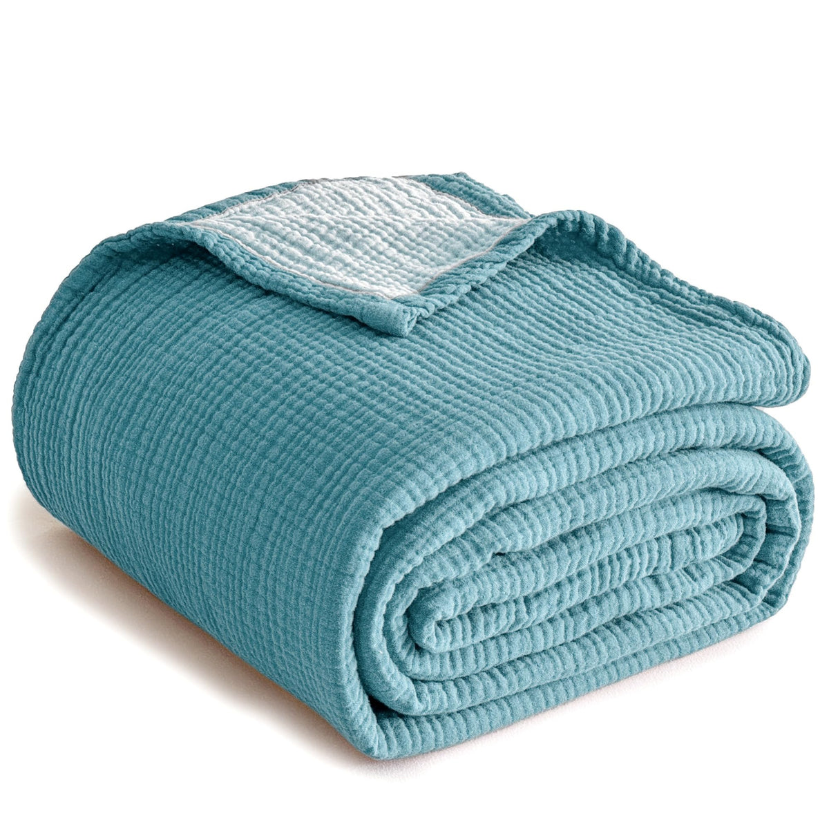 Simple&Opulence 100% Cotton Muslin Blanket, Lightweight Breathable 4 Layering Soft Cotton Throw Blanket,Gauze Blanket for Bed Couch Camping All-Season Use (Rust Orange, 50"x60")