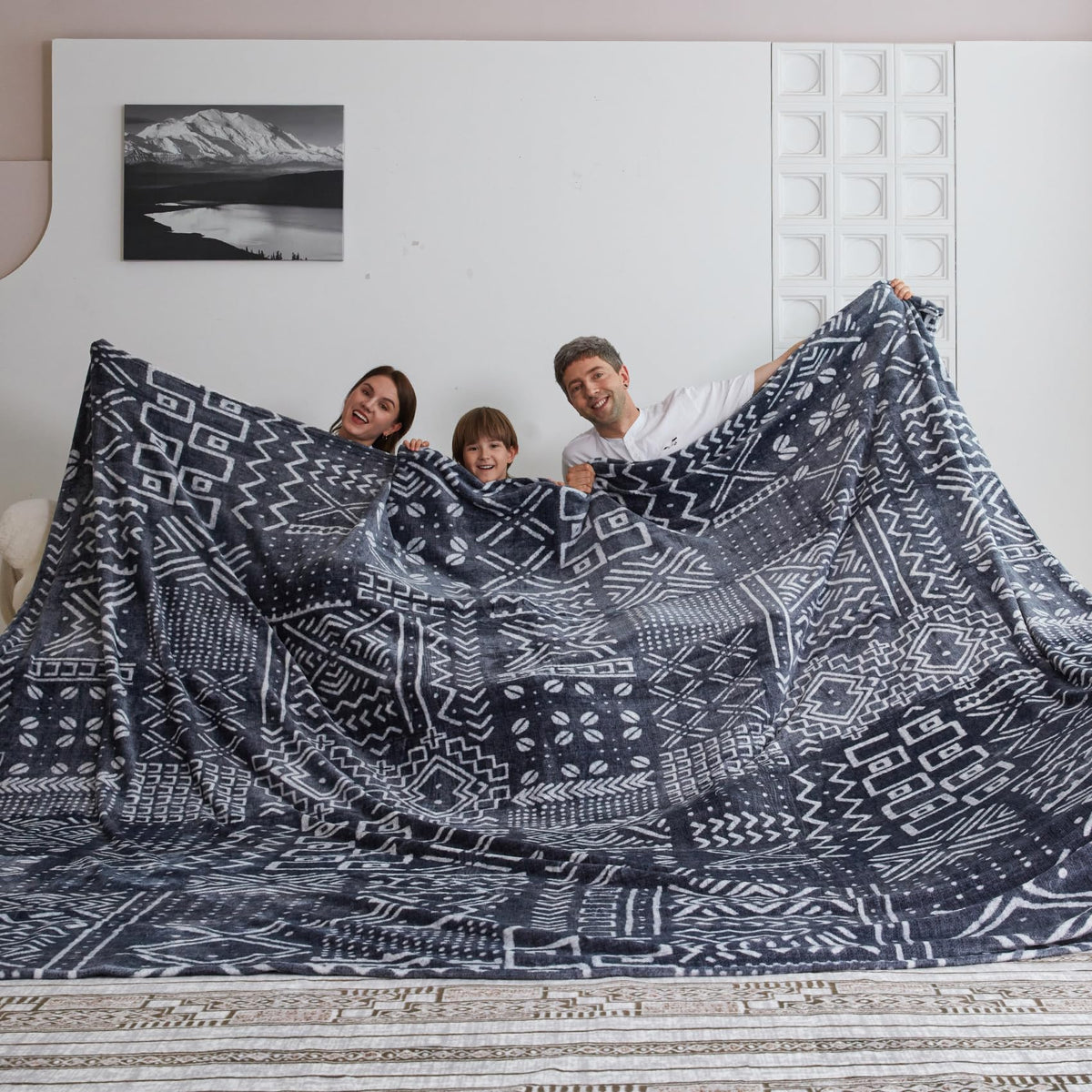 COOVA Oversized King Fleece Blanket 120x120 inches, Soft Cozy Warm Giant Extra Large 10'x10' Blanket for Bed, Sofa, Couch,Travel, Camping, California Huge Flannel Big Throw Blanket, Dark Grey