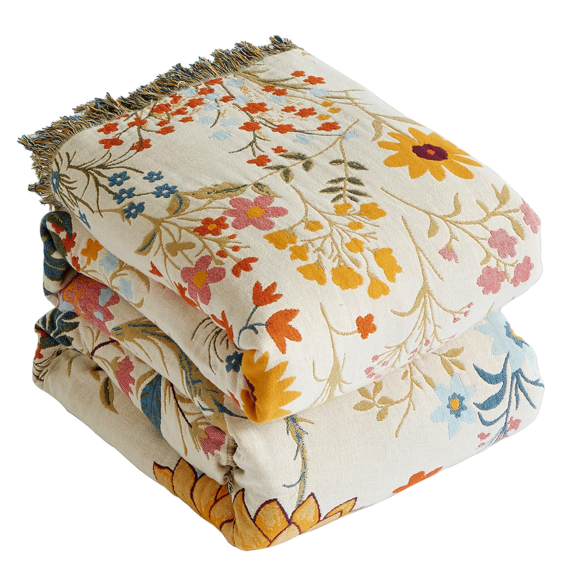 Boho Throw Blanket for Bed 50”x60”, 100% Cotton Blanket for Couch Sofa