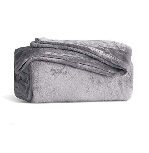 KMUSET Fleece Blanket Throw Size Dark Grey Lightweight Super Soft Cozy Fuzzy Bed Blankets Microfiber Factory Shop