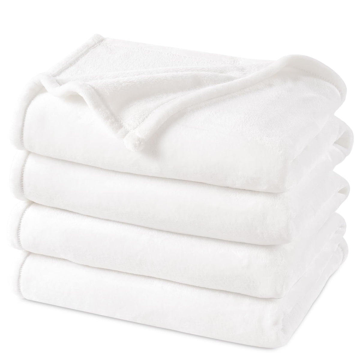 PHF Fleece Blanket Queen Size 90x90-300GSM Lightweight Airy Warmth, Khaki