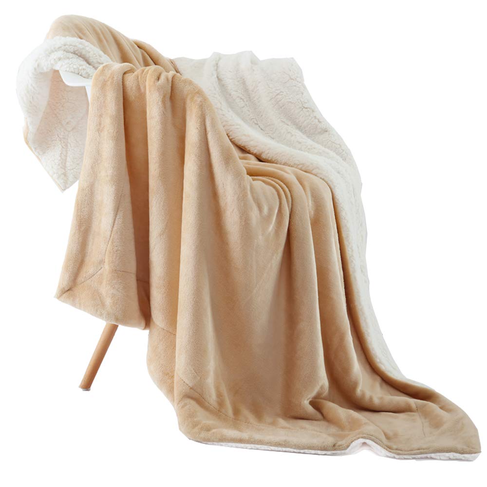 NANPIPER Warm Sherpa Blanket Queen Size for Bed, Soft Fleece for Winter, Fuzzy Plush Throw Gift for Women, Lavender 90x90 Inches