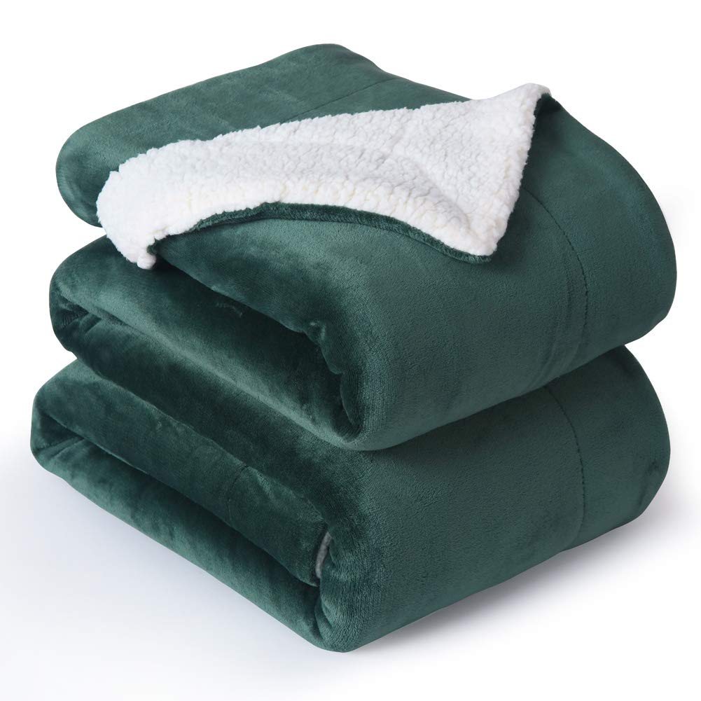 NANPIPER Warm Sherpa Blanket Queen Size for Bed, Soft Fleece for Winter, Fuzzy Plush Throw Gift for Women, Lavender 90x90 Inches