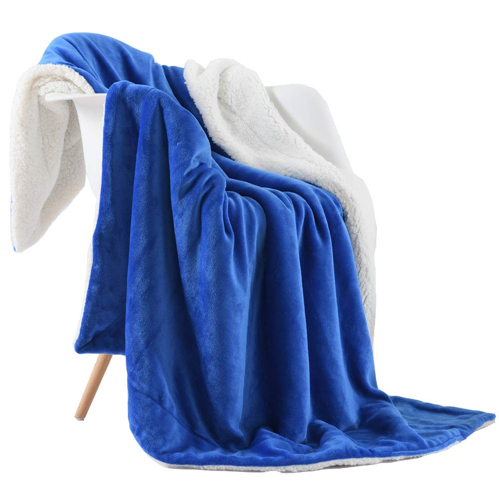 NANPIPER Warm Sherpa Blanket Queen Size for Bed, Soft Fleece for Winter, Fuzzy Plush Throw Gift for Women, Lavender 90x90 Inches