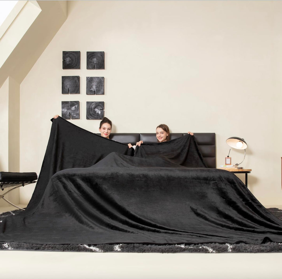 COOVA Oversized King Fleece Blanket 120x120 inches, Soft Cozy Warm Giant Extra Large 10'x10' Blanket for Bed, Sofa, Couch,Travel, Camping, California Huge Flannel Big Throw Blanket, Dark Grey