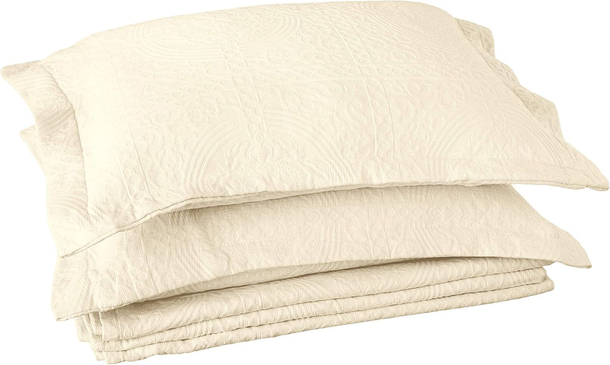 SUPERIOR Cotton Bedspread Jacquard Woven Matelasse Bedding, Full, Charcoal