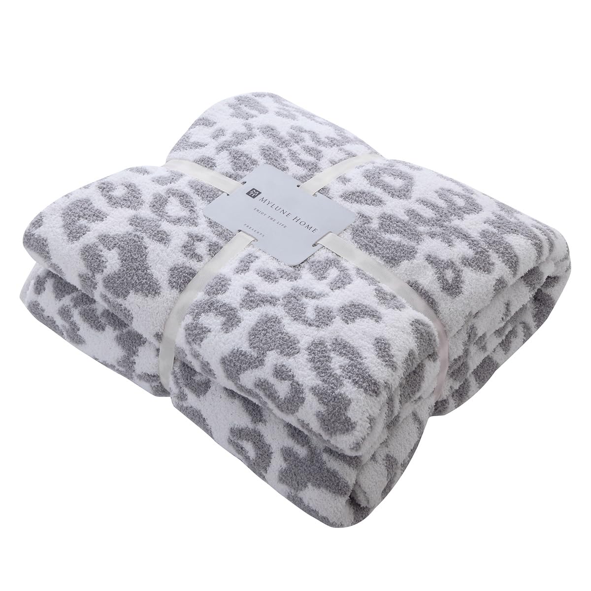 MH MYLUNE HOME Ultra Soft Leopard Throw Blanket Plush, Khaki, 50"x60"