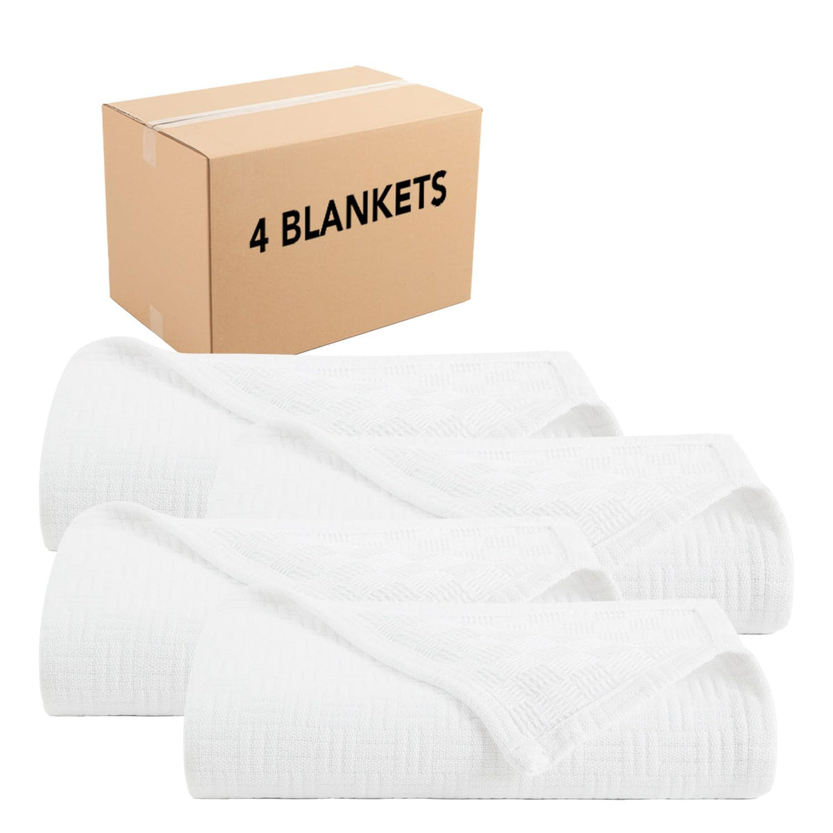 Arkwright Basket Weave Twin Blanket - 100% Ringspun Cotton All Season Blankets, Luxury Hotel Quality, Soft on Skin, Breathable, 300 GSM for Bed, Sofa, and Chair, 68 X 90 in, Beige