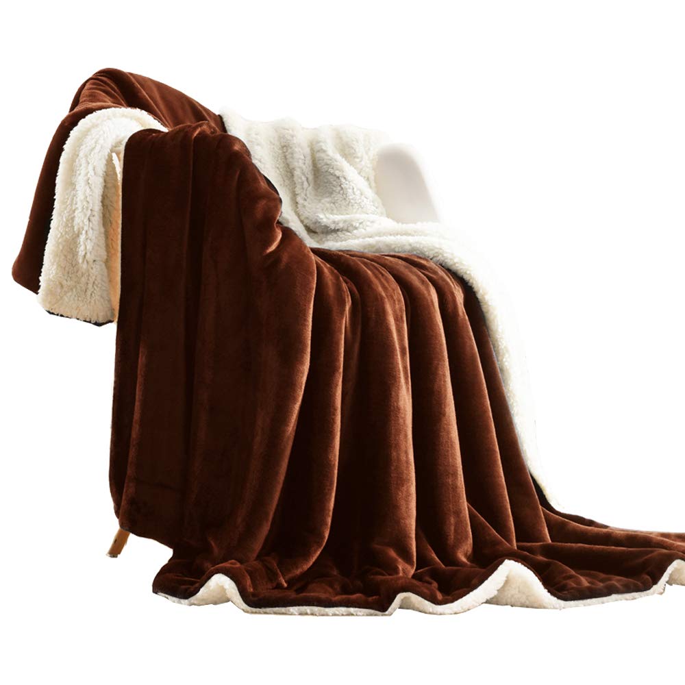 NANPIPER Warm Sherpa Blanket Queen Size for Bed, Soft Fleece for Winter, Fuzzy Plush Throw Gift for Women, Lavender 90x90 Inches