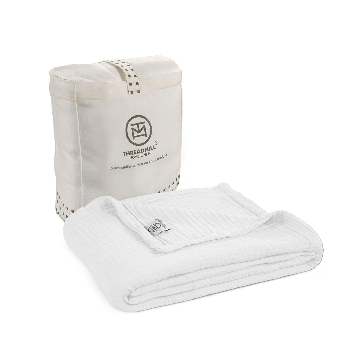 Threadmill Cotton King Blanket, Muslin, Beige, 100% Cotton Gauze Weave