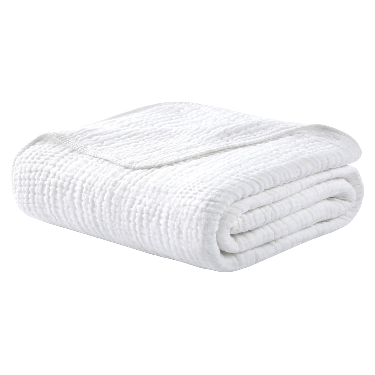 Yoofoss Muslin Blanket 100% Organic Cotton Large Twin Size 60" x 80" for Bed Couch Summer Gauze Blanket for Adults Lightweight and Breathable Apricot White