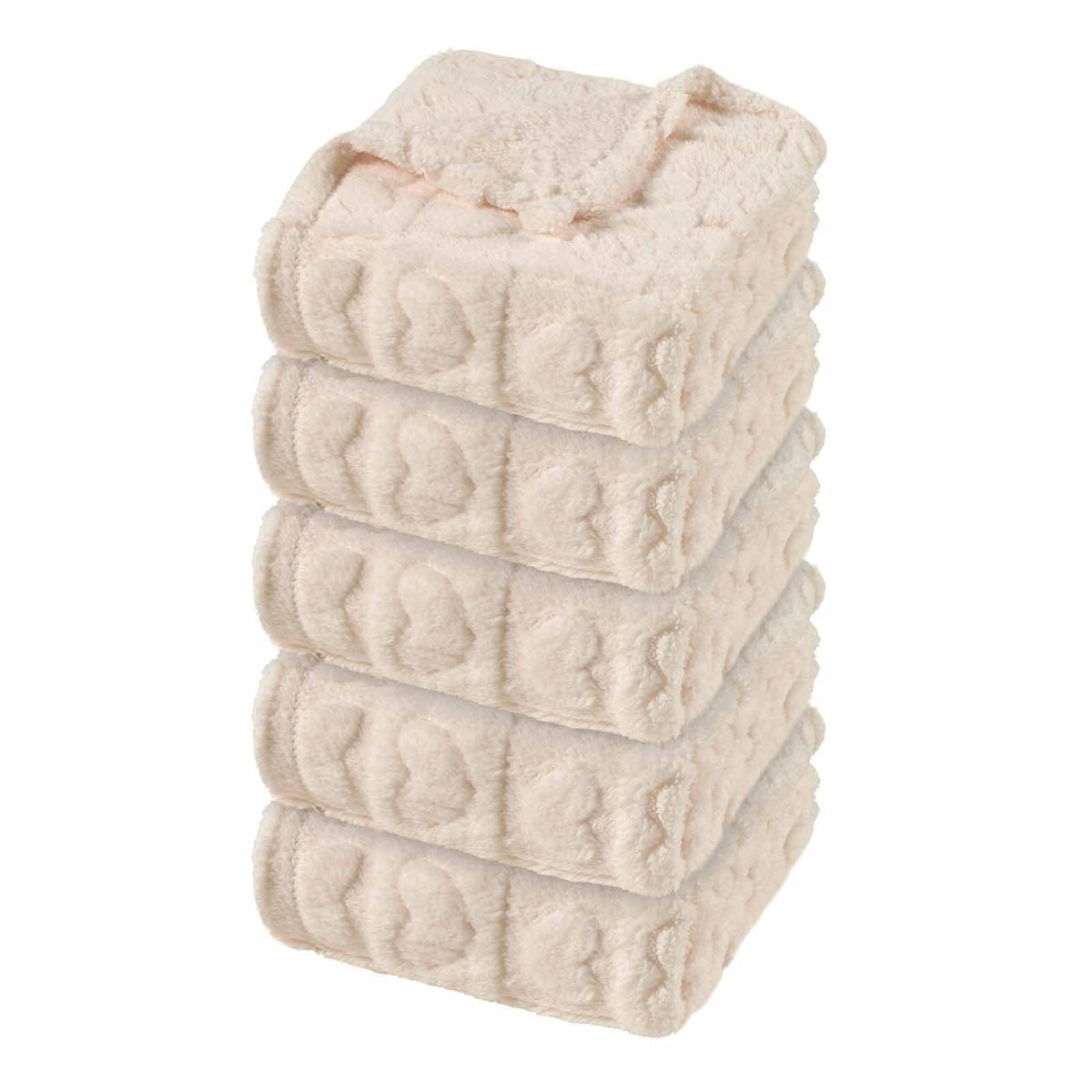 5 Pcs Baby Blanket Heart Checkered Ultra Soft Gift-Ready Plush for Newborns, Nursery & Stroller 30"x40" Beige Gray Blue Purple Light Pink