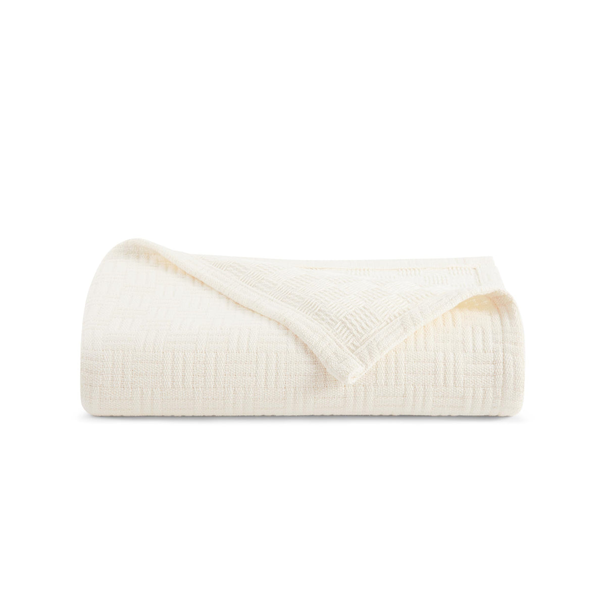 Arkwright Basket Weave Twin Blanket - 100% Ringspun Cotton All Season Blankets, Luxury Hotel Quality, Soft on Skin, Breathable, 300 GSM for Bed, Sofa, and Chair, 68 X 90 in, Beige