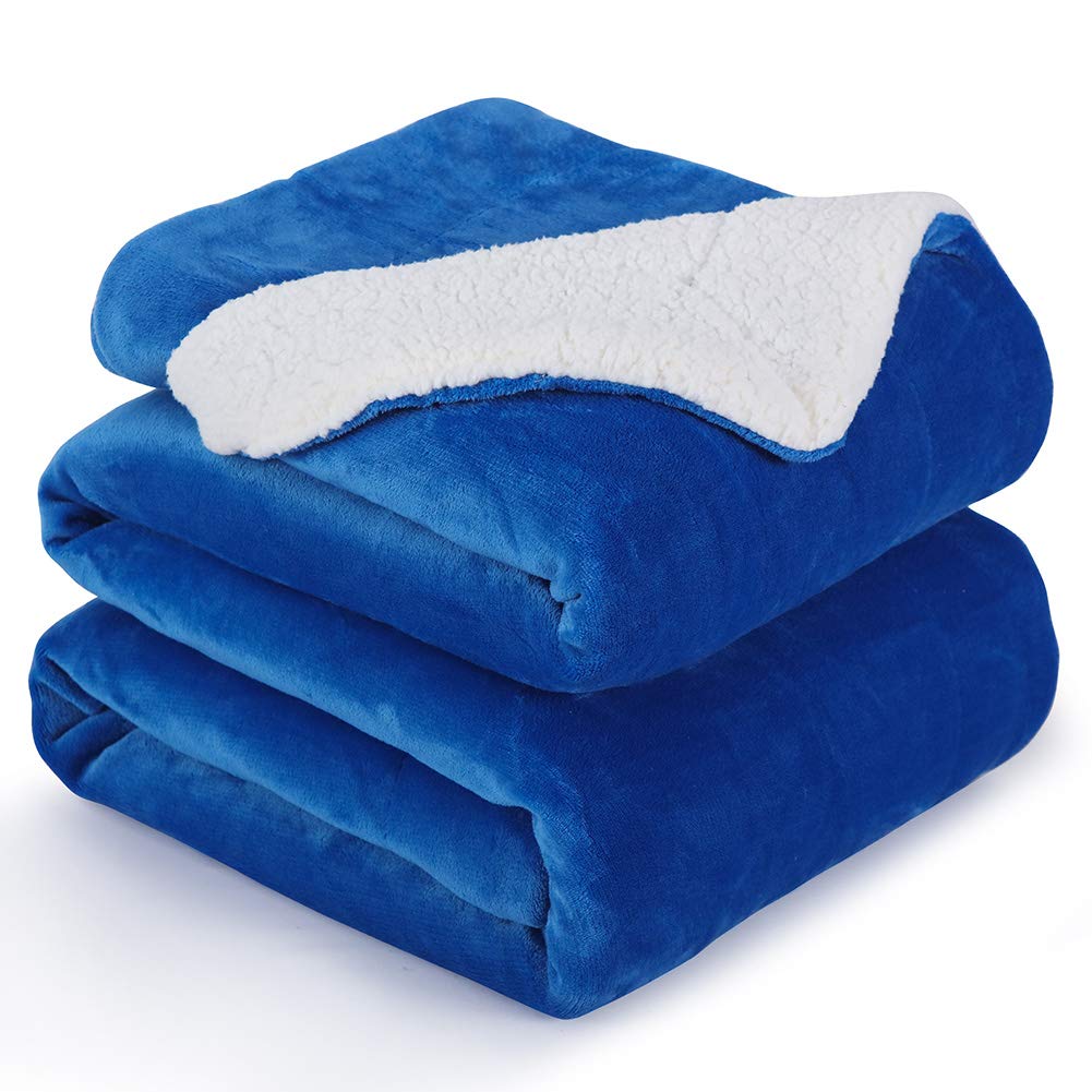 NANPIPER Warm Sherpa Blanket Queen Size for Bed, Soft Fleece for Winter, Fuzzy Plush Throw Gift for Women, Lavender 90x90 Inches