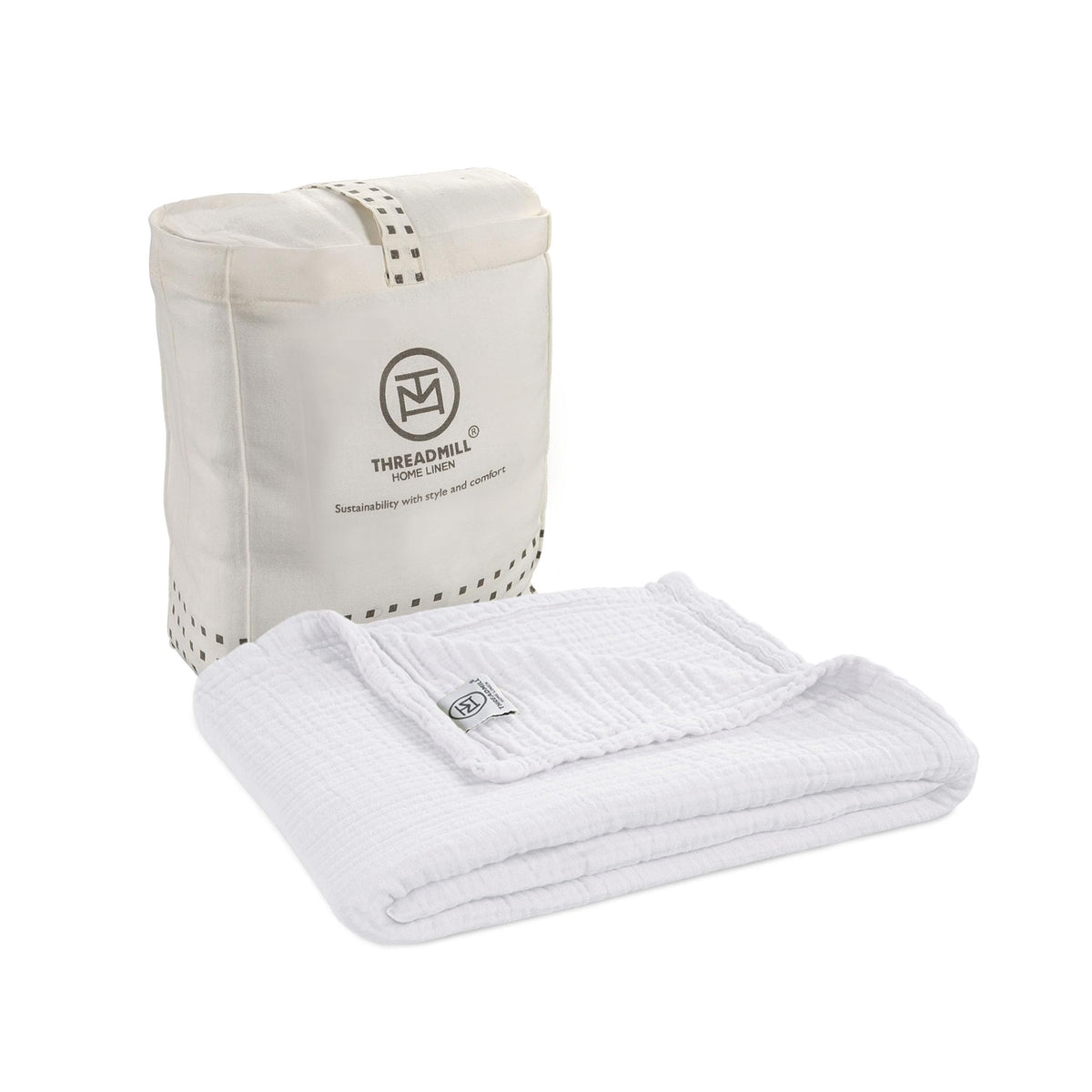 Threadmill Cotton King Blanket, Muslin, Beige, 100% Cotton Gauze Weave