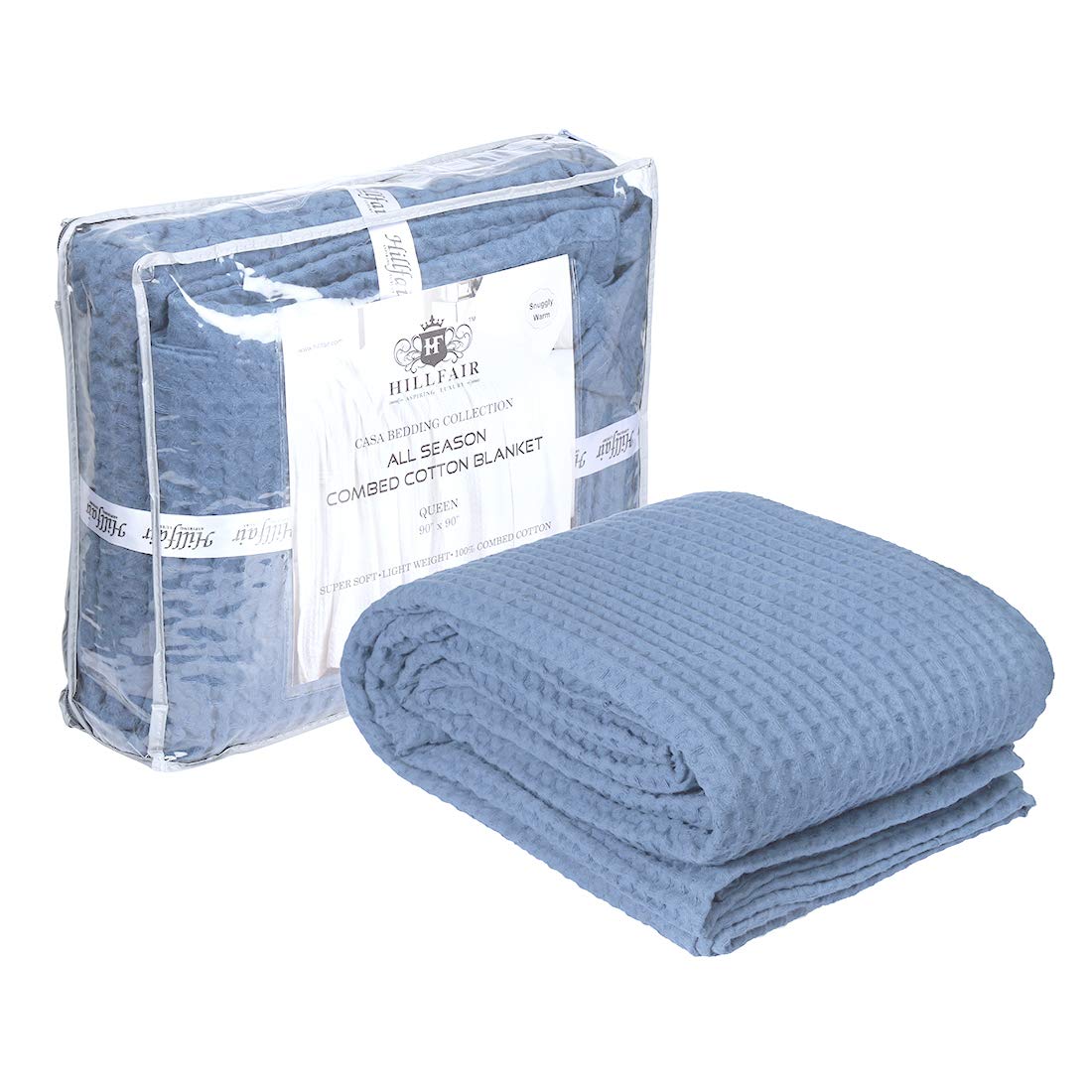 HILLFAIR 100% Combed Cotton Blanket– Twin Size Bed Blankets– Warm Soft All Season Breathable Lightweight Summer Blankets– Waffle Weave Home Decor Bed Blanket- Khaki Twin Bed Cotton Blankets/Bedcovers