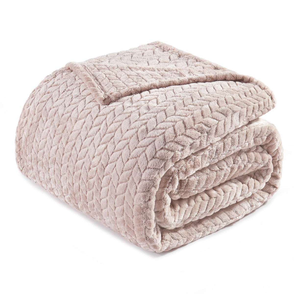 Exclusivo Mezcla Fleece Pink Throw Blanket for Couch Sofa Bed, 50”x70”