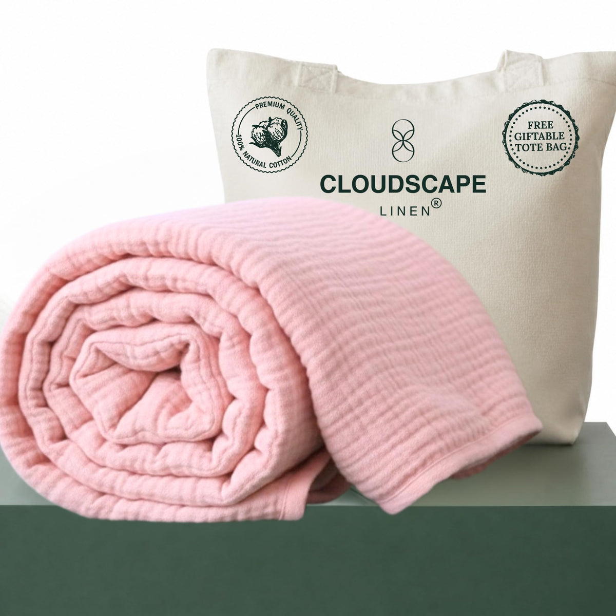 CLOUDSCAPE 4 Layer Muslin Blanket for Adults, 100% Cotton Blanket King Size, 92" x108'' Fits Up to Cal King, Ultra Soft Lightweight Bedding, Breathable Gauze Cotton Summer Blankets - Ensign Blue