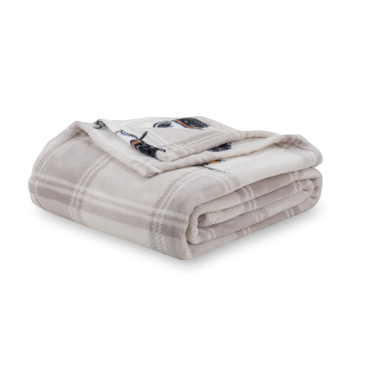 Berkshire Blanket Peanuts® VelvetLoft® Cute Character Snoopy Plush Throw Blanket,Peanuts Poses and Paws Grey,Throw 55 in x 70 in (Official Peanuts® Product)