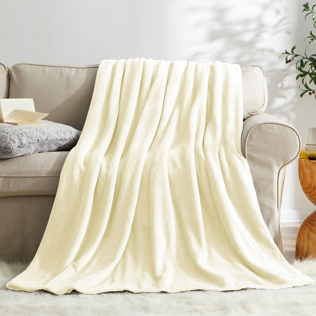 KMUSET Fleece Blanket Throw Size Dark Grey Lightweight Super Soft Cozy Fuzzy Bed Blankets Microfiber Factory Shop