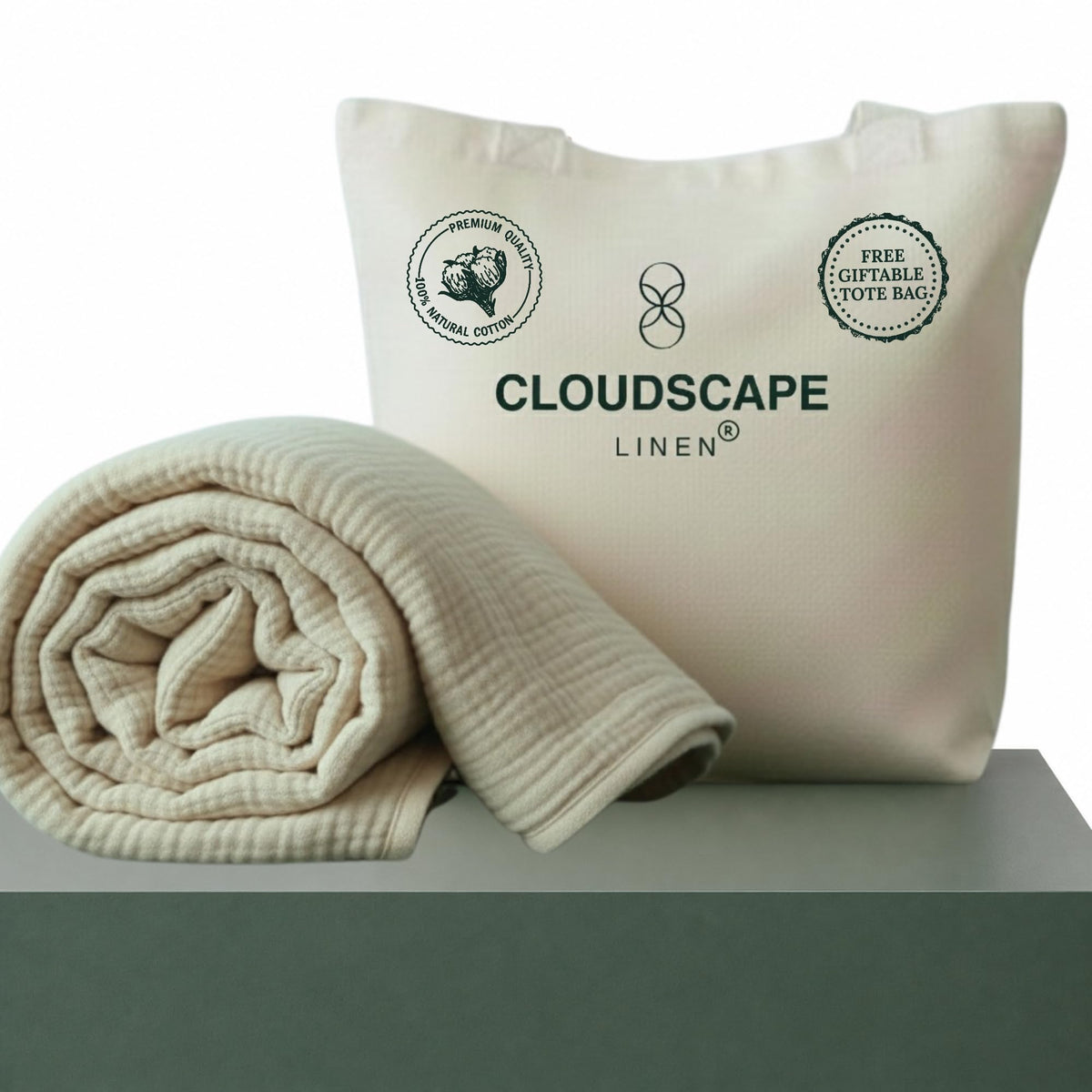 CLOUDSCAPE 4 Layer Muslin Blanket for Adults, 100% Cotton Blanket King Size, 92" x108'' Fits Up to Cal King, Ultra Soft Lightweight Bedding, Breathable Gauze Cotton Summer Blankets - Ensign Blue