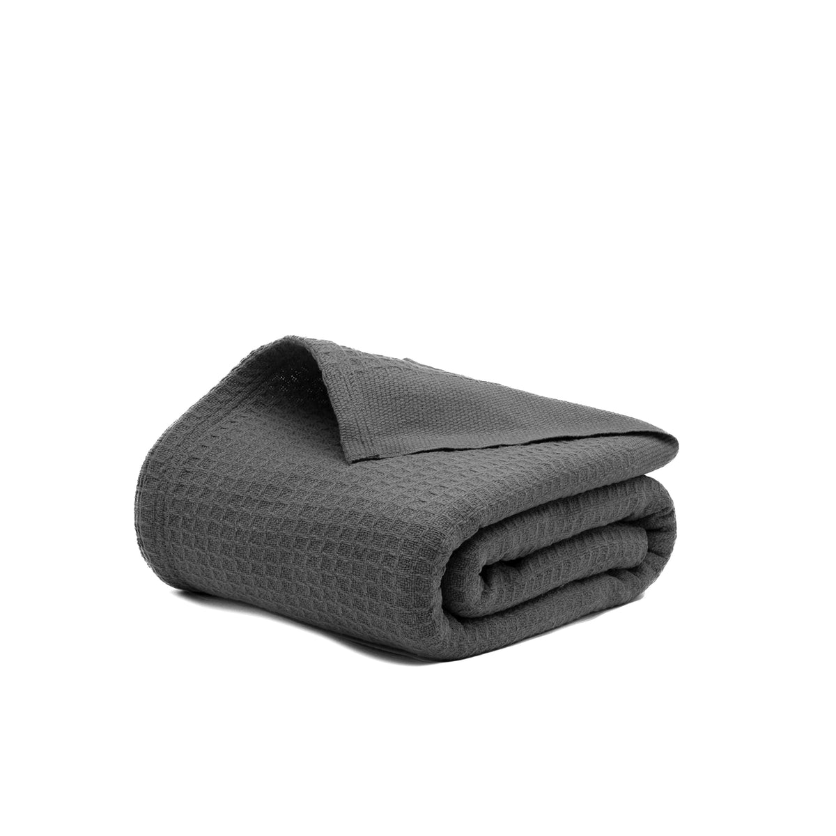 Salt Earth 106" x 92", King 100% Cotton Waffle Weave Blanket for Bed (Navy)