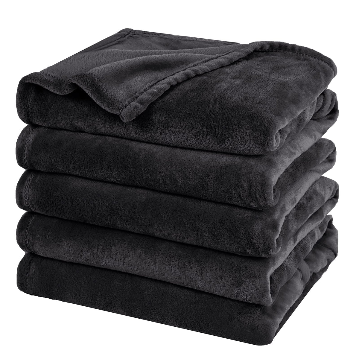 PHF Fleece Blanket Queen Size 90x90-300GSM Lightweight Airy Warmth, Khaki