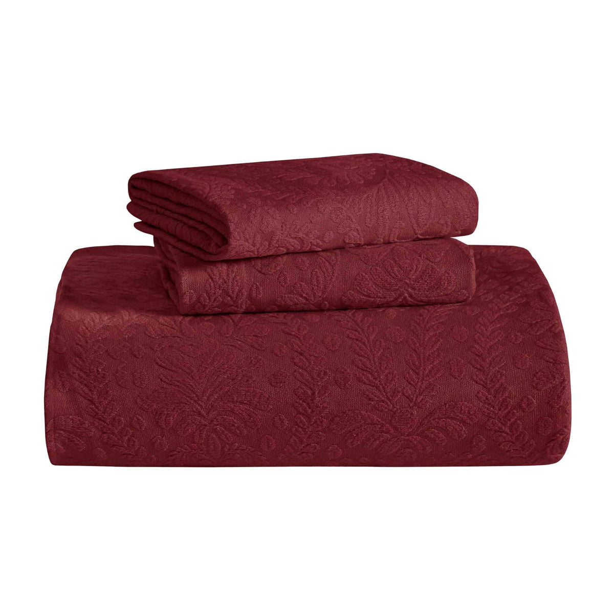 SUPERIOR Cotton 3-Piece Bedspread Set, 1 Medium Weight Bedspread, 2 Pillow Shams, Home Bed Decor, Warm Bedding, Matelasse Woven Oversized Blanket, Geometric Circles, Serenity Collection, King, Linen