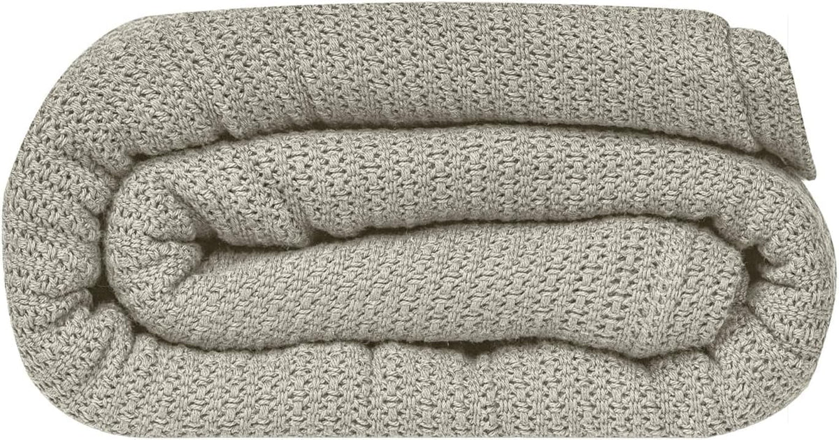 Linteum 100% Cotton Open-Cell Leno Weave Blanket — Breathable All Season — Queen 90x90 — Rose