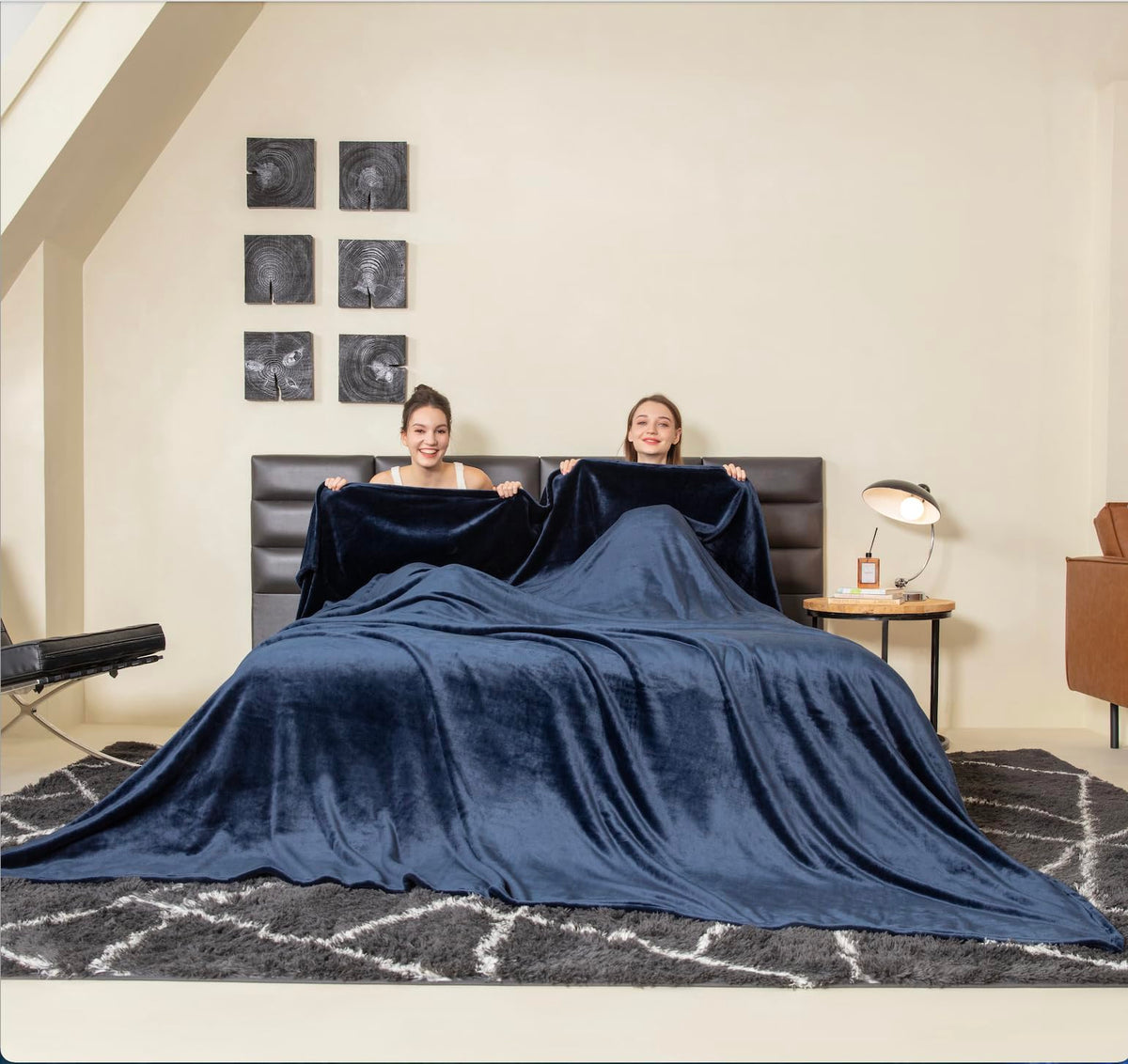 COOVA Oversized King Fleece Blanket 120x120 inches, Soft Cozy Warm Giant Extra Large 10'x10' Blanket for Bed, Sofa, Couch,Travel, Camping, California Huge Flannel Big Throw Blanket, Dark Grey