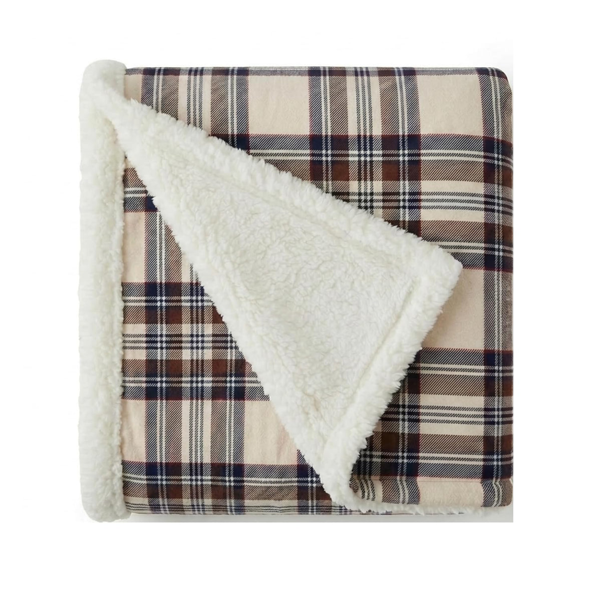 Eddie Bauer - Sherpa Reverse Throw Blanket for Bed or Couch, 50 x 60