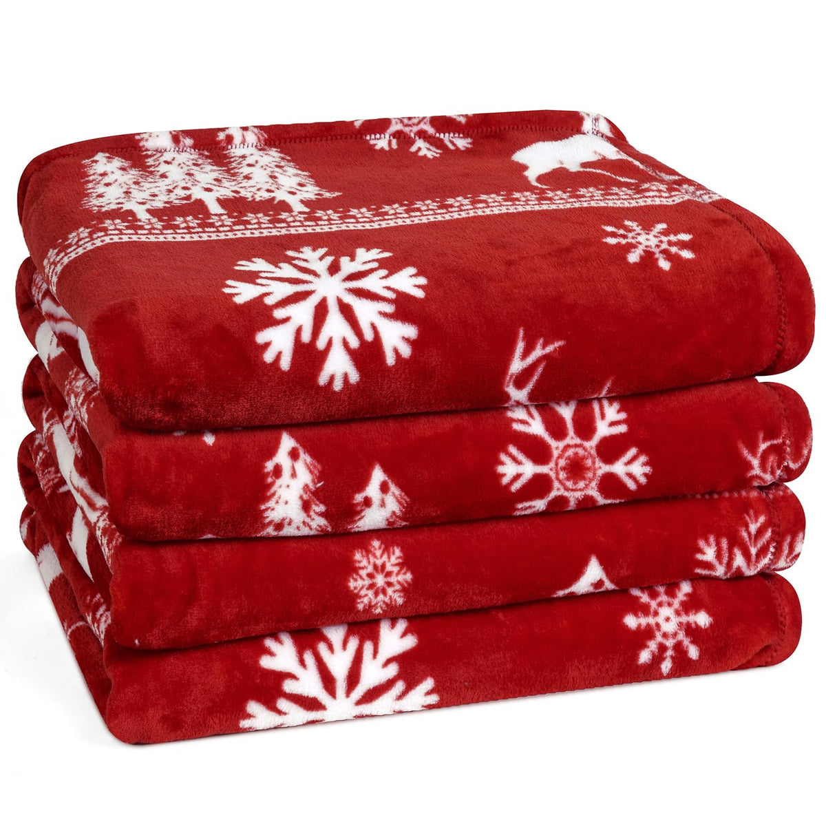 PHF Fleece Blanket Queen Size 90x90-300GSM Lightweight Airy Warmth, Khaki