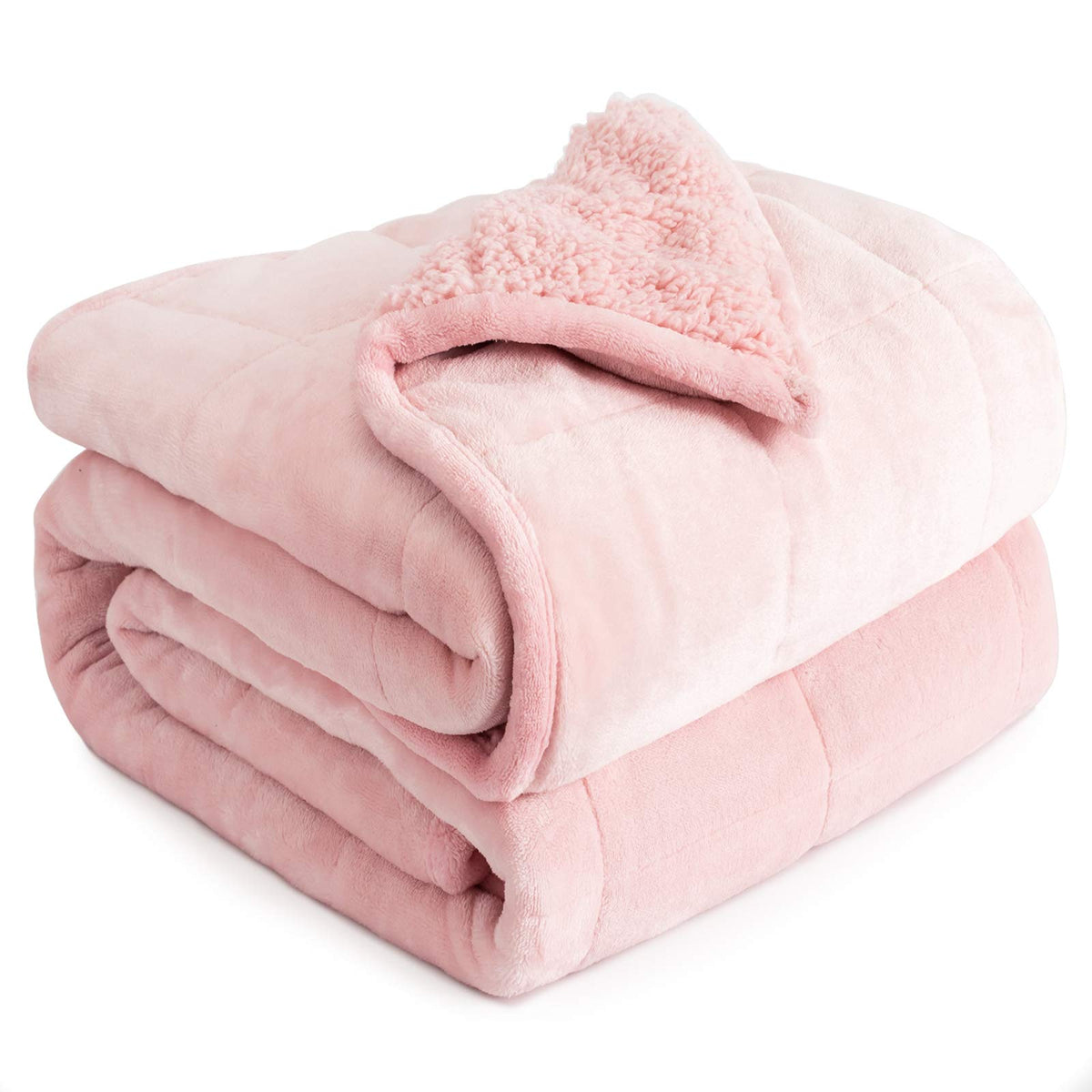 Cottonblue Pink Weighted Blanket Queen Size 15lbs for Adults 60x80in Soft