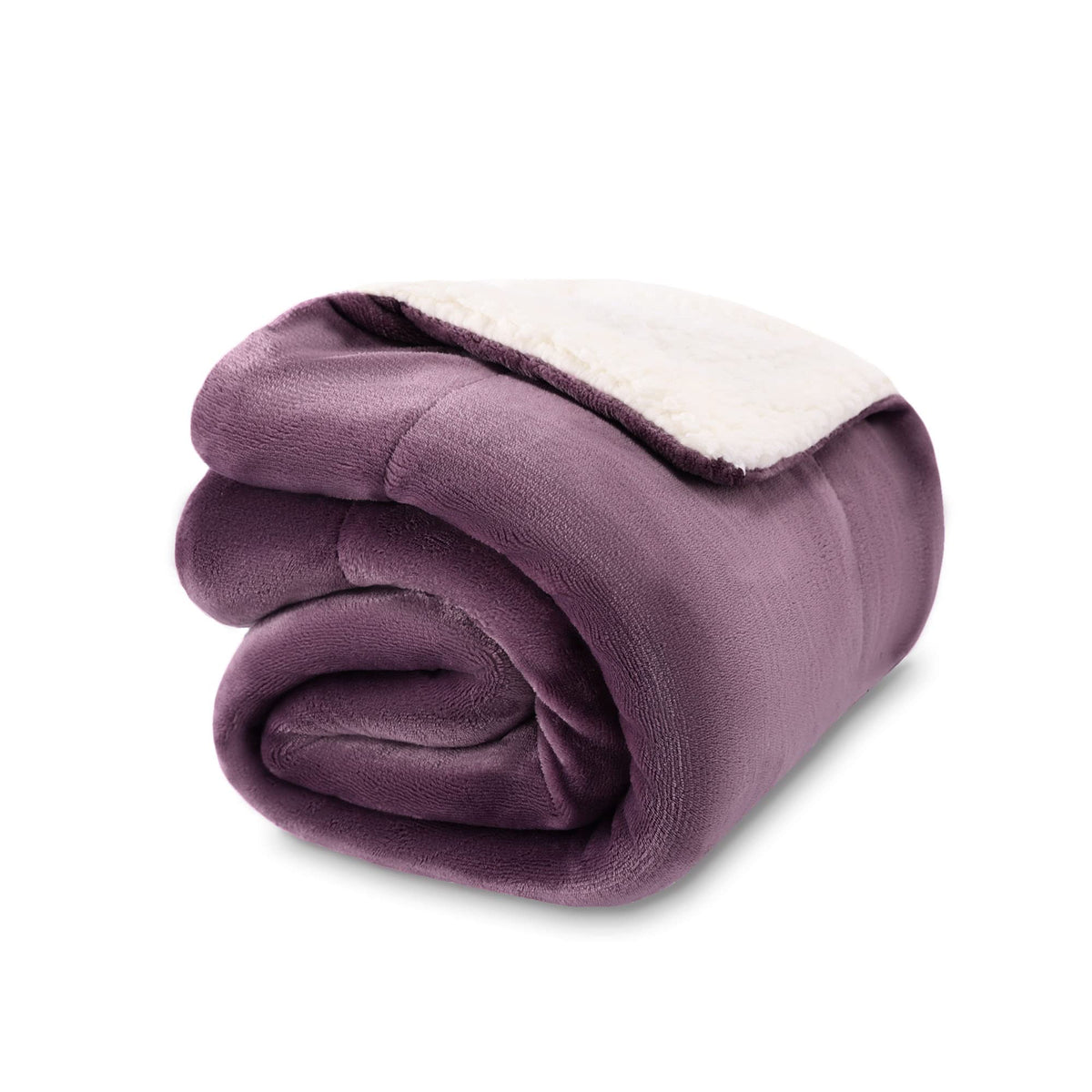 NANPIPER Warm Sherpa Blanket Queen Size for Bed, Soft Fleece for Winter, Fuzzy Plush Throw Gift for Women, Lavender 90x90 Inches