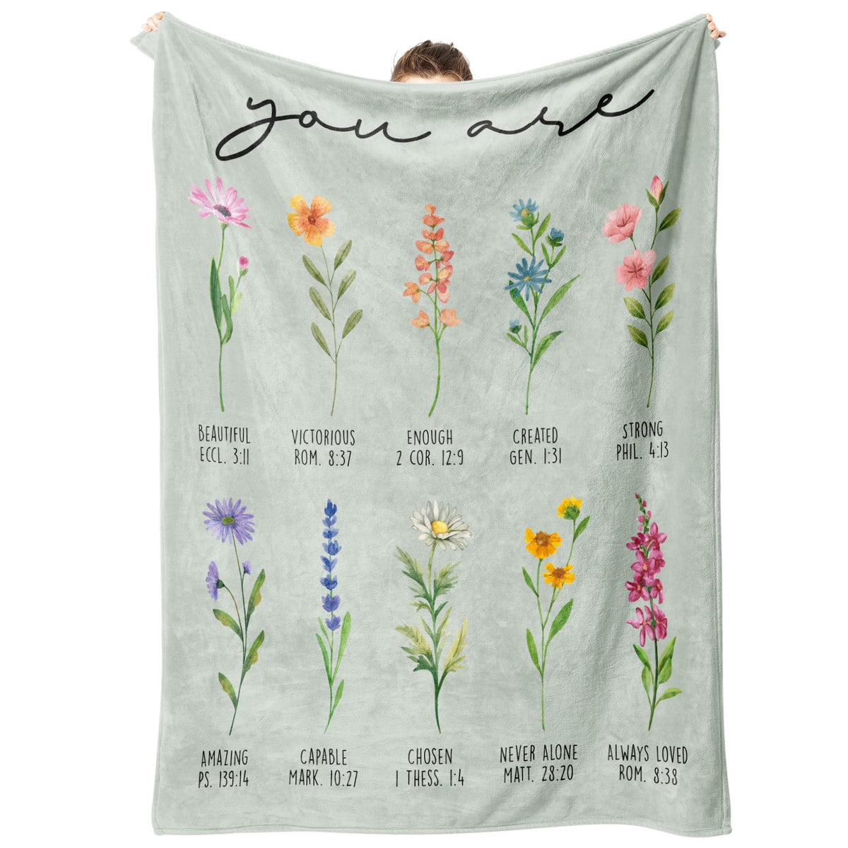 Christian Gifts for Women Birthday, Christian Blanket with Flowers