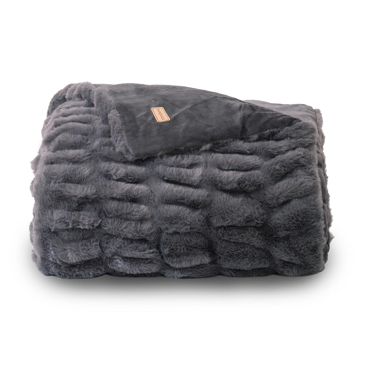EverGrace Ruched Bubble Faux Rabbit Fur Throw Blanket, 60"x80", Loden Green