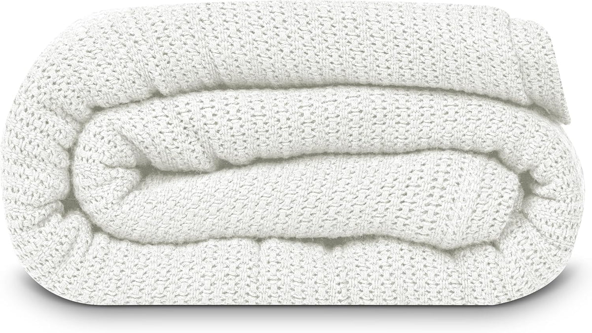 Linteum 100% Cotton Open-Cell Leno Weave Blanket — Breathable All Season — Queen 90x90 — Rose