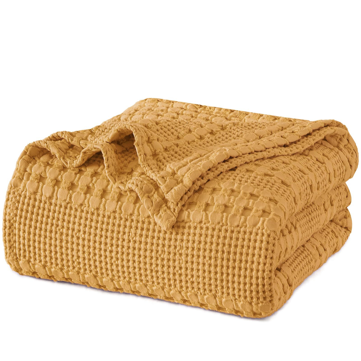 PHF Lightweight 100% Cotton Waffle Throw Blanket for Couch, Light Taupe