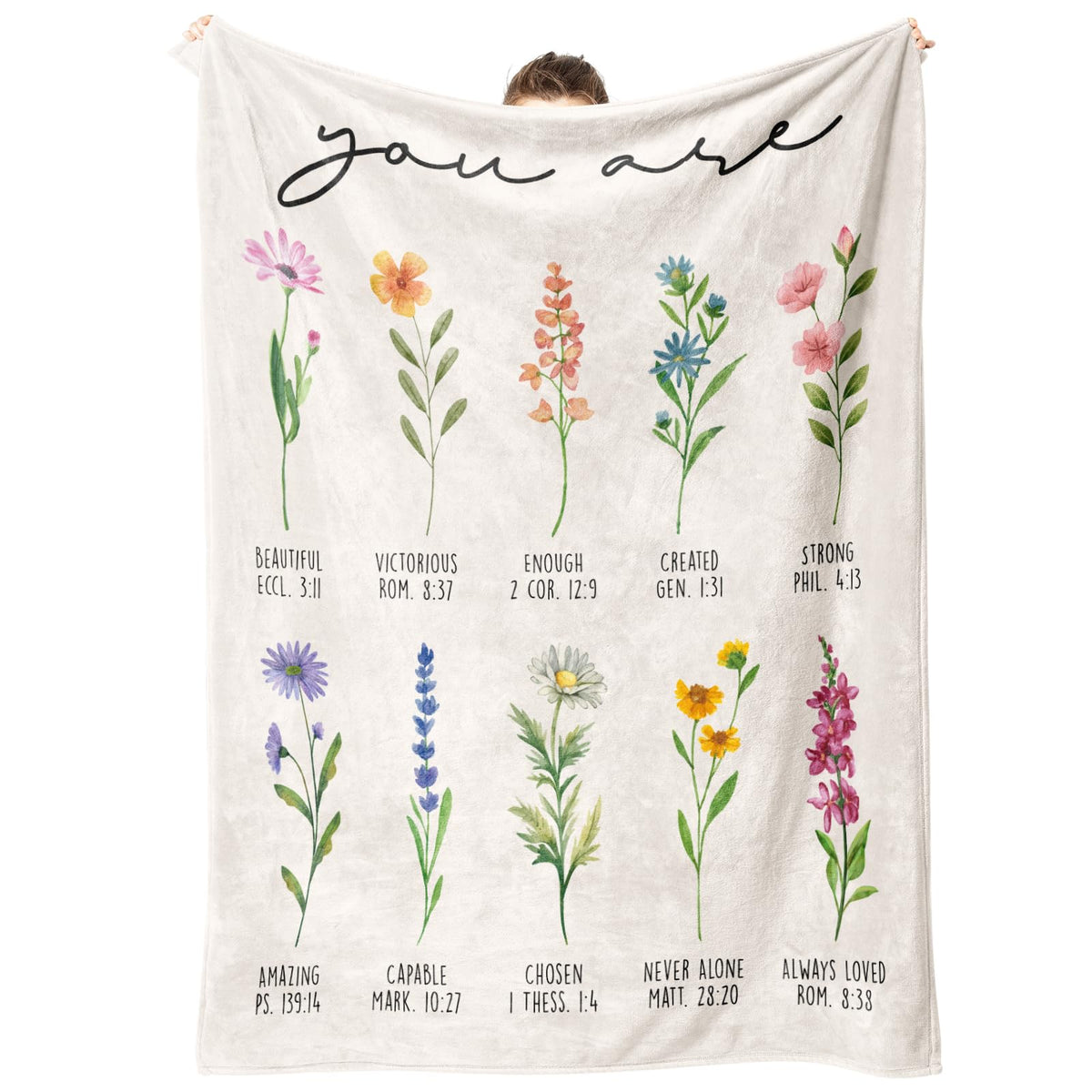 Christian Gifts for Women Birthday, Christian Blanket with Flowers