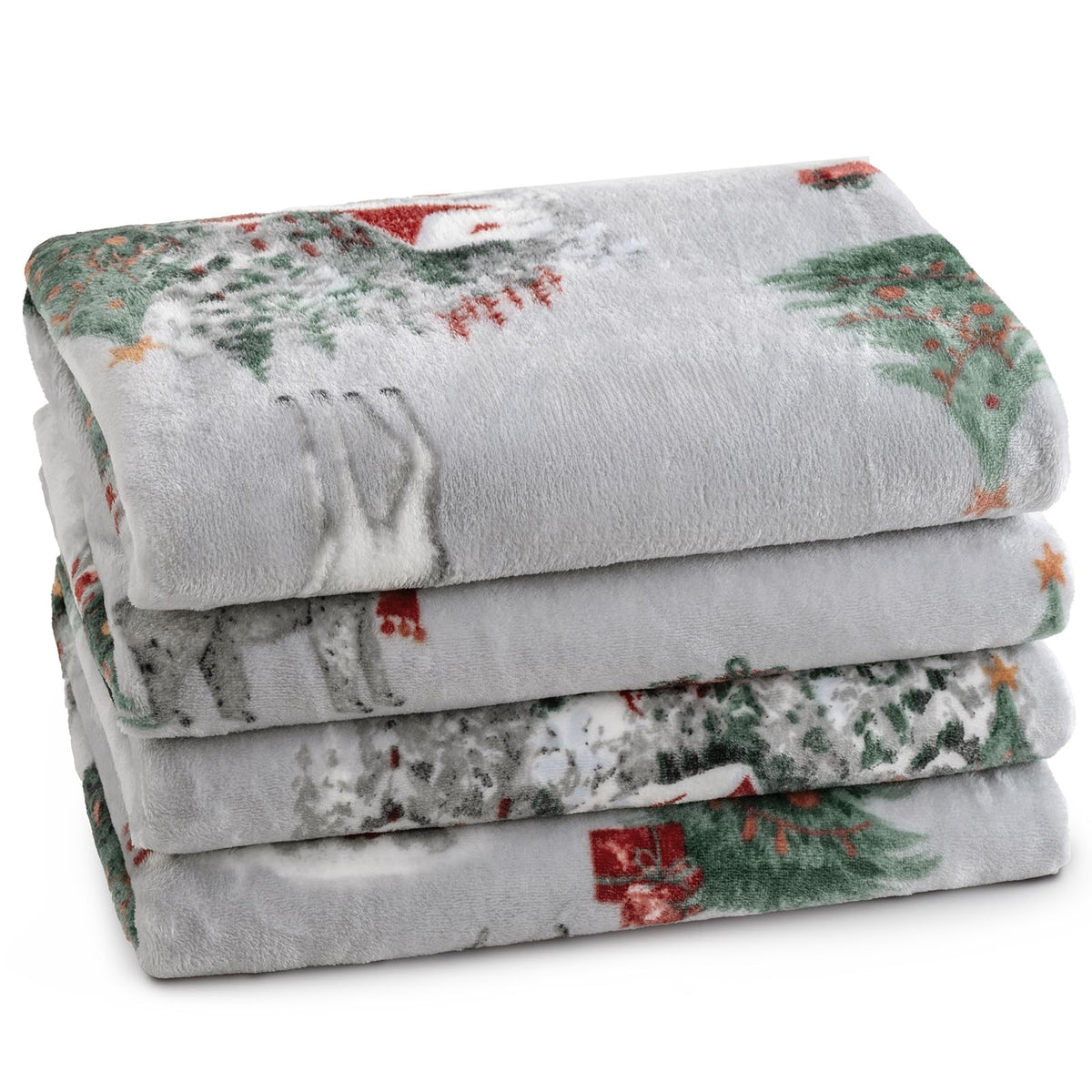 PHF Fleece Blanket Queen Size 90x90-300GSM Lightweight Airy Warmth, Khaki