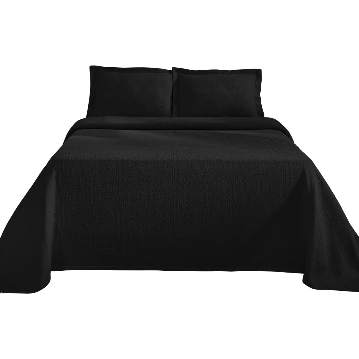 SUPERIOR Cotton Bedspread Jacquard Woven Matelasse Bedding, Full, Charcoal