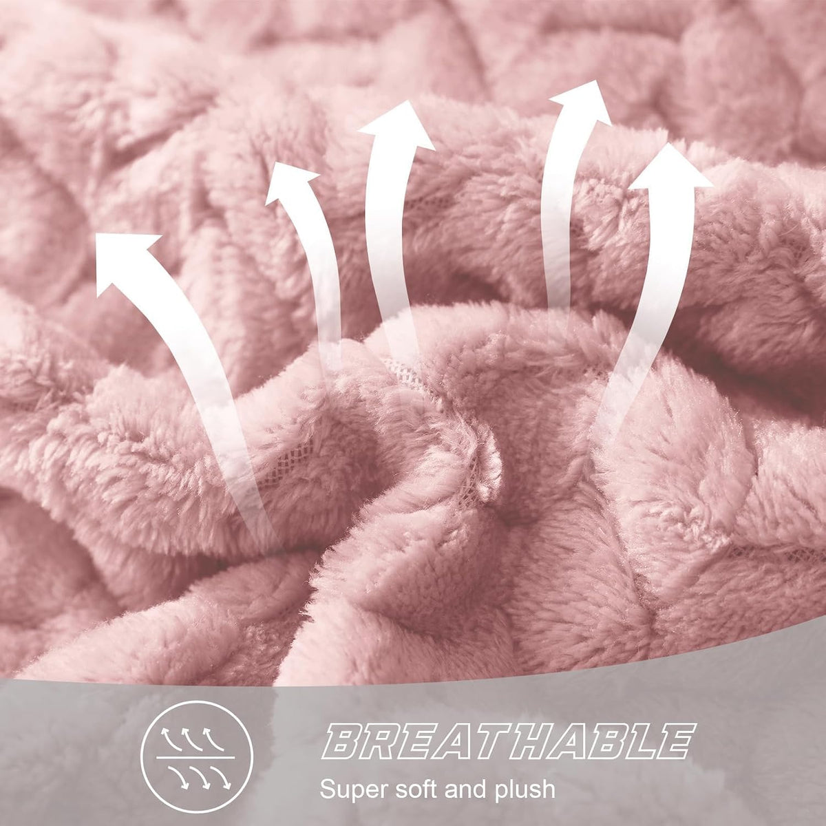 Exclusivo Mezcla Fleece Pink Throw Blanket for Couch Sofa Bed, 50”x70”