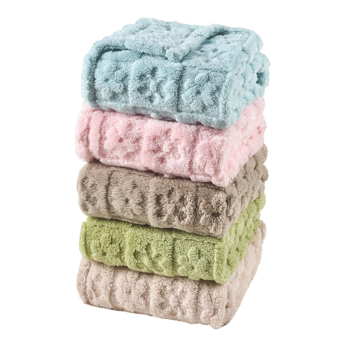 5 Pcs Baby Blanket Heart Checkered Ultra Soft Gift-Ready Plush for Newborns, Nursery & Stroller 30"x40" Beige Gray Blue Purple Light Pink