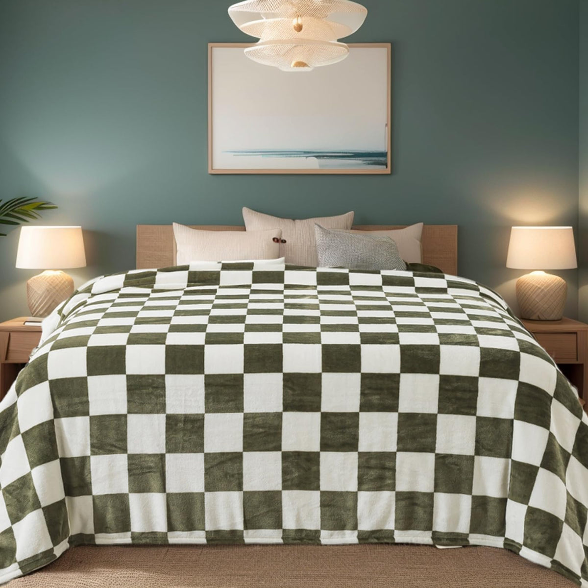 Fleece Blanket Queen Size for All Season 350GSM - Premium Lightweight Anti-Static Throw for Queen/Full Size Bed Extra Soft Brush Fabric Warm Sofa Thermal Blanket 90" x 90"(Dark Gray Queen)