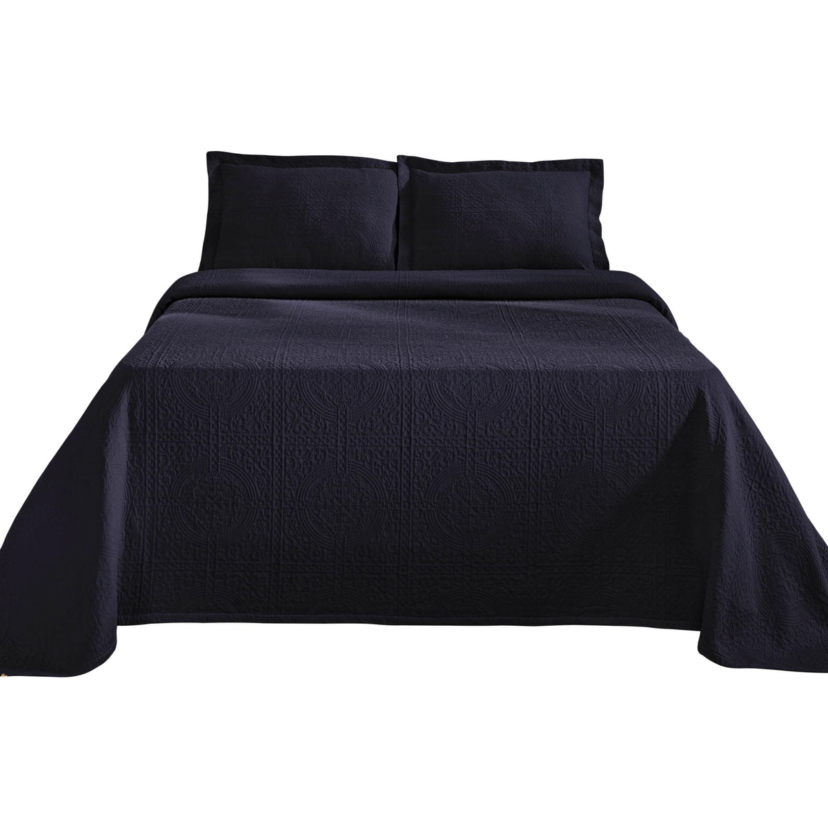 SUPERIOR Cotton Bedspread Jacquard Woven Matelasse Bedding, Full, Charcoal